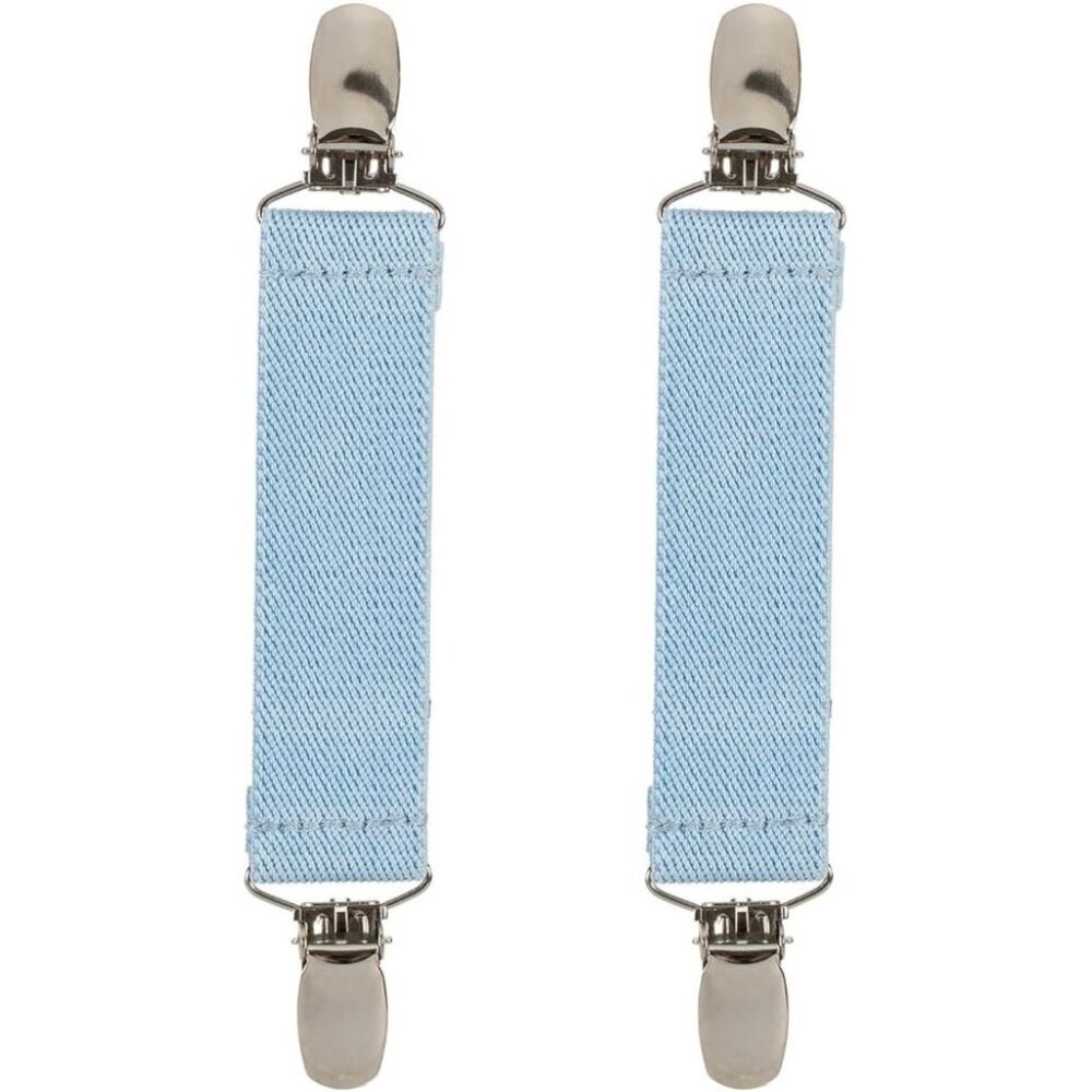 Hold’Em 1” Boot Straps Leg Pant Stirrup Elastic Extra Heavy Clips -  Light Blue
